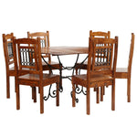 ZNTS Dining Table Set 7 Pieces Solid Acacia Wood 275338