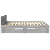Bed Frame with Headboard without Mattress Grey Sonoma 180x200 cm Super King 3295546