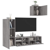 4 Piece TV Wall Units Grey Sonoma Engineered Wood 3216505