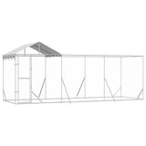 Outdoor Dog Kennel with Roof Silver 6x2x2.5 m Galvanised Steel 3190467