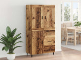 Highboard with Drawer 2 pcs Old Wood Engineered Wood 3415712