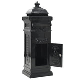 43888 Pillar Letterbox Aluminium Vintage Style Rustproof Black