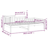 Day Bed without Mattress White 90x200 cm Solid Wood Pine 820727