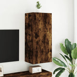 TV Wall Cabinet Smoked Oak 40.5x30x90 cm Engineered Wood 836928