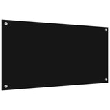 Kitchen Backsplash 2 pcs Black 100 x 50 cm Tempered Glass 3415552