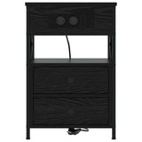 Bedside Cabinet Black Oak 40 x 31 x 60 cm Engineered Wood 859460
