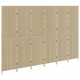 Room Divider Folding Manual Beige 292 x 180 cm Poly Rattan 42003677