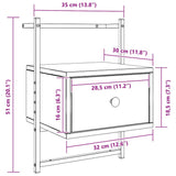Bedside Cabinet Wall-mounted Brown Oak 35x30x51 cm Engineered Wood 833451