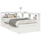 Bookcase Bed without Mattress White 75x190cm Solid Wood Pine 3324485