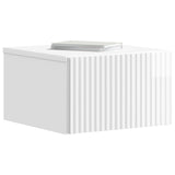 Wall-Mounted Bedside Cabinet with Drawer 2 pcs High Gloss White 898434