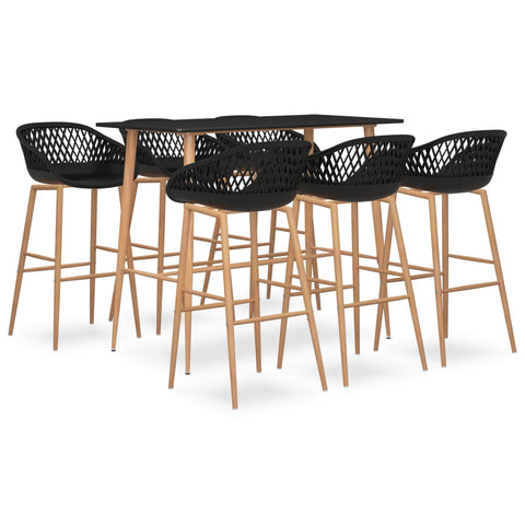 7 Piece Bar Set Black 3057476
