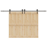 Sliding Door Hardware Kit 366 cm Steel Black 3295797