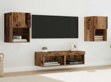 TV Wall Cabinets Wall-mounted 4 pcs Old Wood Engineered Wood 3402914