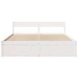 Bed Frame without Mattress White 200x200 cm Solid Wood Pine 3282337