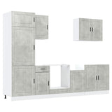 7 Piece Kitchen Cabinet Set Porto Concrete Grey Engineered Wood 3314785