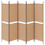 5-Panel Room Divider Beige 250 x 180 cm Fabric 42039217