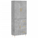Highboard Concrete Grey 69.5x34x180 cm Engineered Wood 3196007