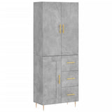 Highboard Concrete Grey 69.5x34x180 cm Engineered Wood 3196007