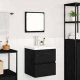 Bathroom Furniture Set with Drawer 2 pcs Black Oak and White 3393511