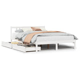 Bed Frame without Mattress White 140x200 cm Solid Wood Pine 3301637