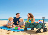 140L Festival Trolley on Wheels, Folding Camping Trolley Cart with Telescopic Handle, Big Wheels for T3398P377650
