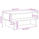 Coffee Table Artisan Oak 80 x 46 x 35 cm Engineered Wood 8000227