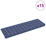 Self-adhesive Stair Mats Striped 15 pcs Blue 65 x 21 x 4 cm 42011452