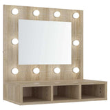 Mirror Cabinet with LED Sonoma Oak 60x31.5x62 cm 808885