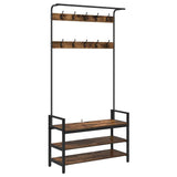 Coat Rack Smoked Oak 95 x 34 x 184 cm Engineered wood 879961