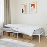 Metal Bed Frame without Mattress White 107x203cm 350909