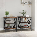 ZNTS Side Tables 2 pcs Smoked Oak 40x42x50 cm Engineered Wood 825777