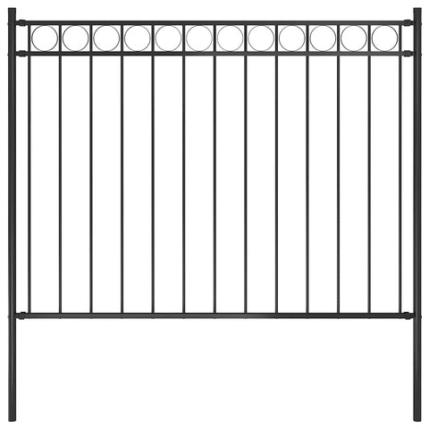 Garden Fence Steel 1.81x1 m Black 146313