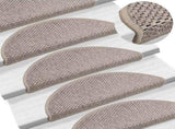 Stair Mats Self-adhesive Sisal-Look 15 pcs 56x17x3 cm Silver 326859