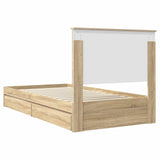 Storage Bed with Drawer Sonoma Oak 100 x 200 cm Engineered Wood 3411238