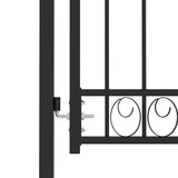 Fence Gate "EMMEN" with Arched Top Steel 100x106 cm Black 146370