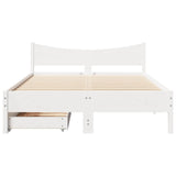 Bed Frame with Drawers White 120x200 cm Solid Wood Pine 3301909