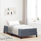 Box Spring Bed with Mattress Dark Grey 100 x 210 cm Fabric 3398732