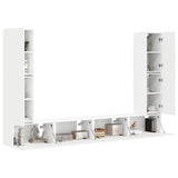 TV Cabinet Set 8 pcs White Engineered Wood 3409132