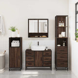 3 Piece Bathroom Furniture Set Brown Oak Engineered Wood 3301174