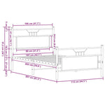 Bed Frame without Mattress Brown Oak 107x203 cm Engineered Wood 4106855