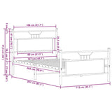 Bed Frame without Mattress Brown Oak 107x203 cm Engineered Wood 4106855