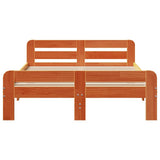 Bed Frame without Mattress Wax Brown 180x200 cm Super King Size Solid Wood Pine 855465