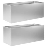 Garden Planter 2 pcs Silver 80 x 40 x 40 cm Galvanised Steel 8005243