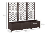 Raised Garden Bed with Trellis, Plastic Planter Box with Drainage Holes and Drain Plugs for Climbing T3398P311652