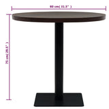 Bistro Table MDF and Steel Round 80x75 cm Dark Ash 245610