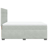 Box Spring Bed with Mattress Light Grey 140x190 cm Velvet 3290906