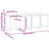 Commercial Work Table Cabinet 240x60x96 cm Stainless Steel 3058269