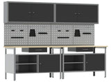 Work Bench Set 8 pcs Black and Grey 200 x 55 x 200 cm Steel 3321494