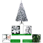 ZNTS 7ft Pvc Flocking Christmas Tree 1300 Branches Spread Out Naturally Tree 37966761