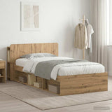 Bed Frame with Storage Artisan Oak 90 x 190 cm Engineered Wood 3433327